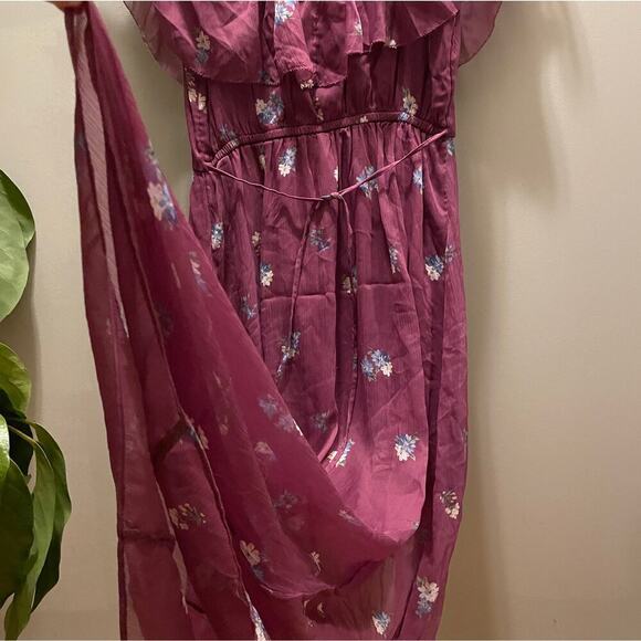 Abercrombie & Fitch S Floral Maxi Dress | High-Low Hem, Off-Shoulder, NWT - Picture 9 of 11